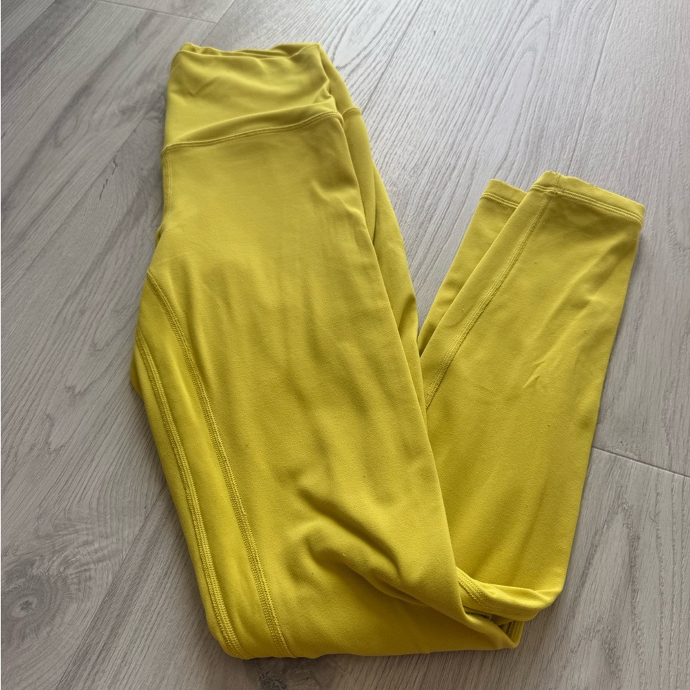 Bright Yellow High-Waist Leggings for Active Comfort - Picture 6 of 16